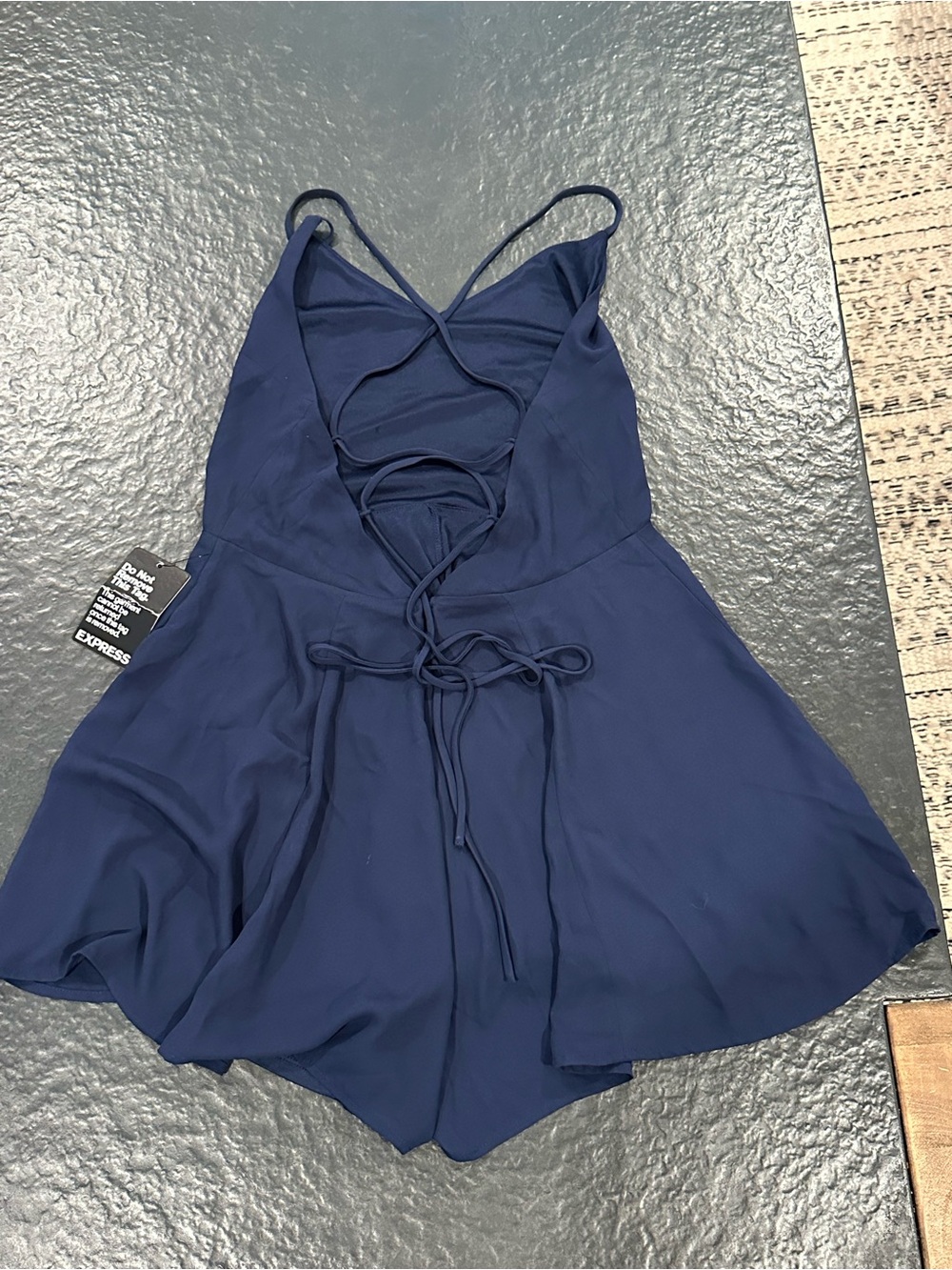 NWT Express Navy Lace-Up Romper